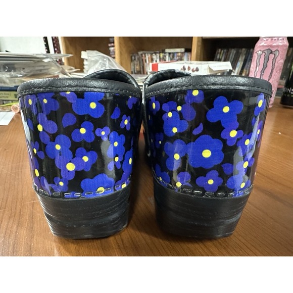 Dansko Professional Viola Patent Clog Shoes Floral Blue Sz  41 ~ 10 - 10.5 - Picture 4 of 7